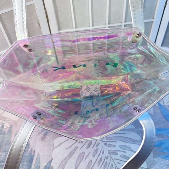 PINK Summer Carnival VIP  Tote Bag Iridescent PINK Tote Bag. - Picture 3 of 11